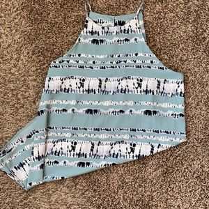 Blue Tie Dye Pattern Dress